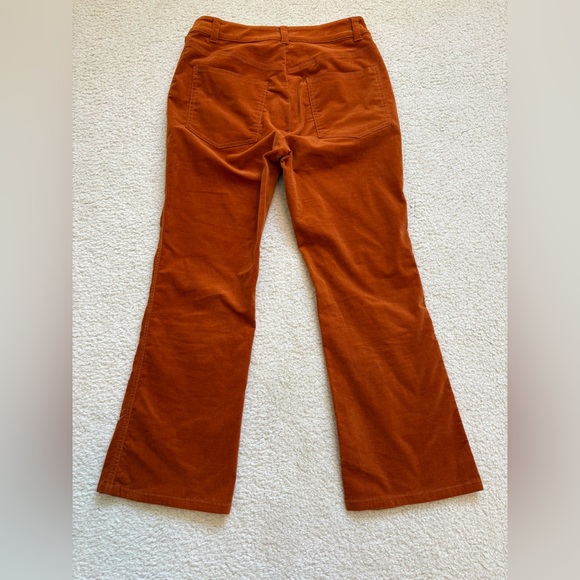 Derek Lam 10 Crosby dusty orange paprika velour flare ankle pants, sz 2 - Picture 7 of 7